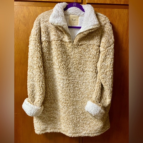 Fantastic Fawn 1/4” Zip Sherpa Pullover - Picture 2 of 15